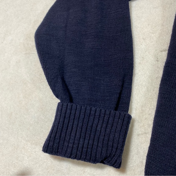 GOODFELLOW Mens Cardigan Sweater  button Down pockets Navy blue Cowl collar M. - Picture 4 of 8